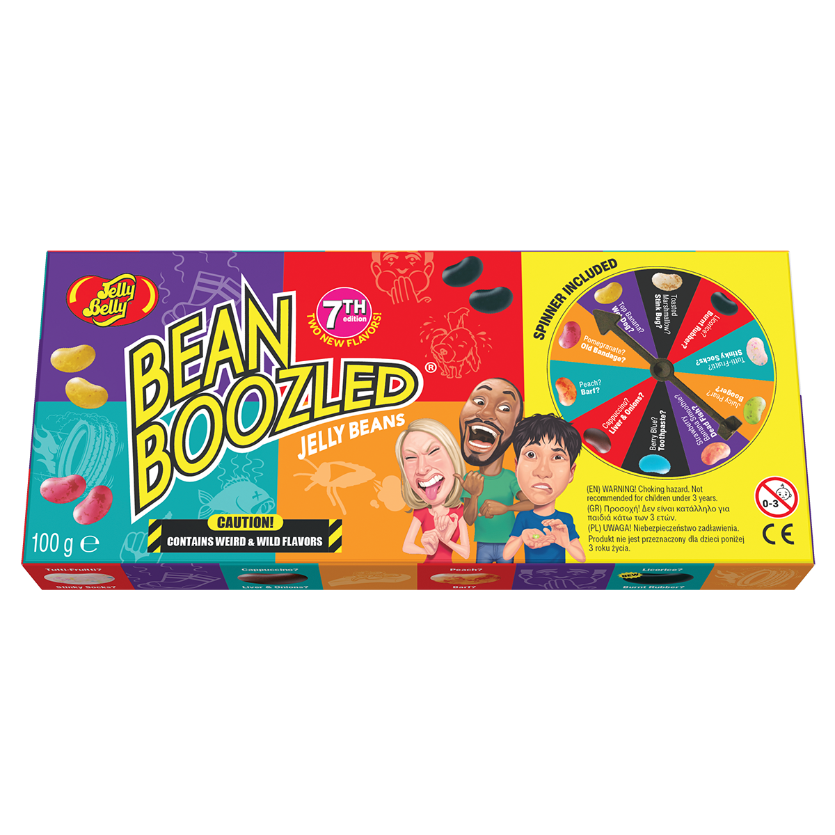 Драже жевательное "Jelly Belly" ассорти Bean Boozled с вращающимся диском 7 версия 100 г.