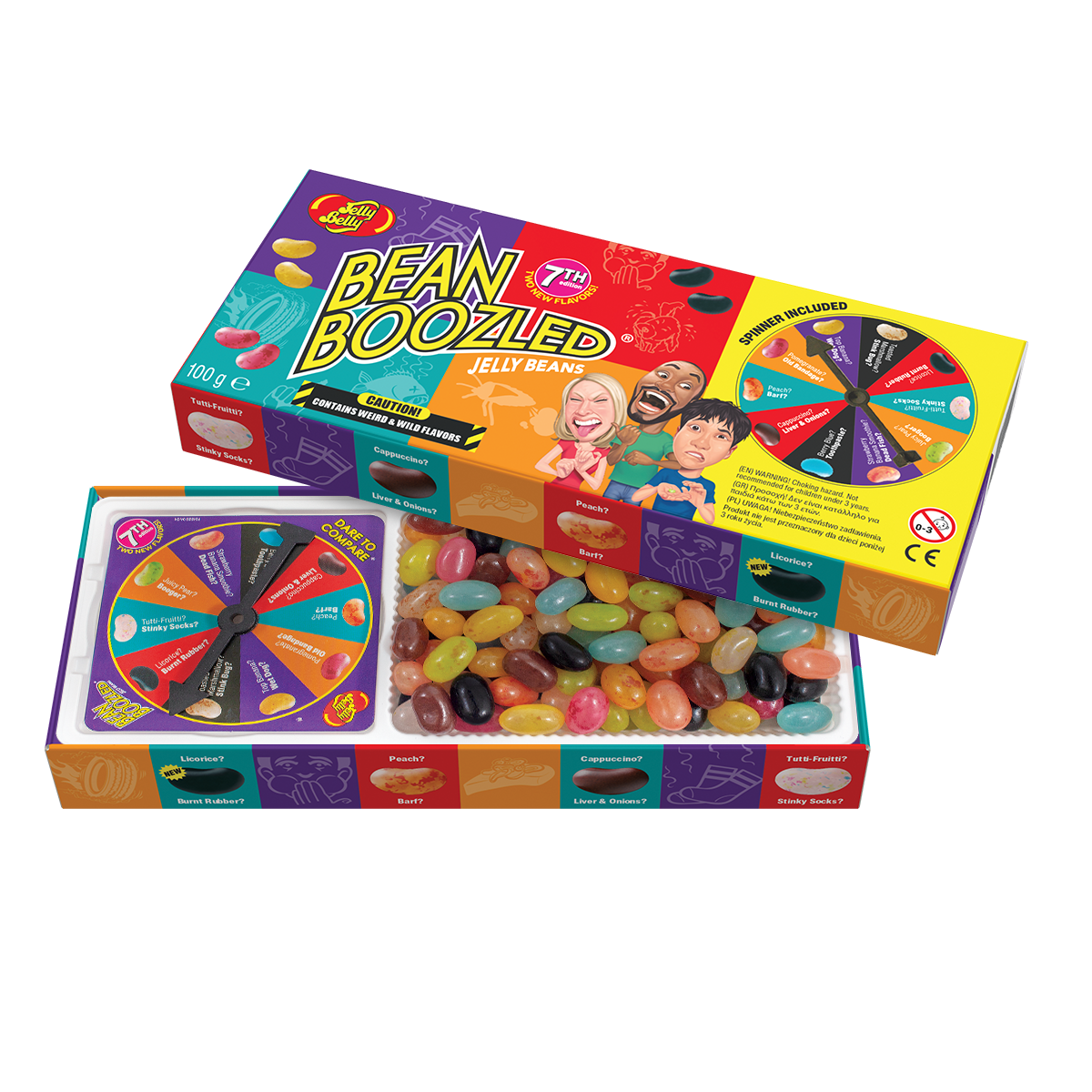 Драже жевательное "Jelly Belly" ассорти Bean Boozled с вращающимся диском 7 версия 100 г.